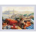Kit point de croix "Chats d'Istanbul" 40x30 cm SR2342