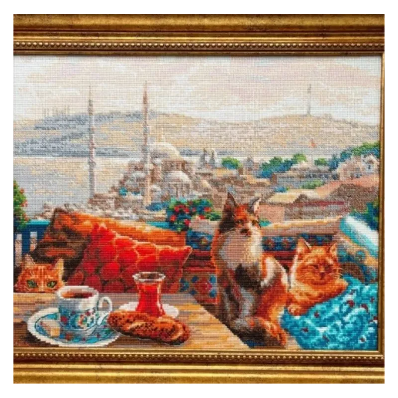 Kit point de croix "Chats d'Istanbul" 40x30 cm SR2342