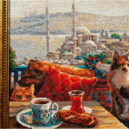 Kryželiu siuvinėjimo rinkinys "Stambulo katės" 40x30 cm SR2342