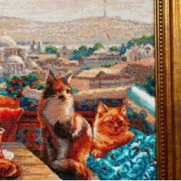 Kit point de croix "Chats d'Istanbul" 40x30 cm SR2342