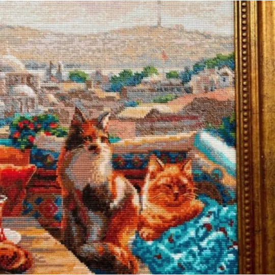 Kit point de croix "Chats d'Istanbul" 40x30 cm SR2342