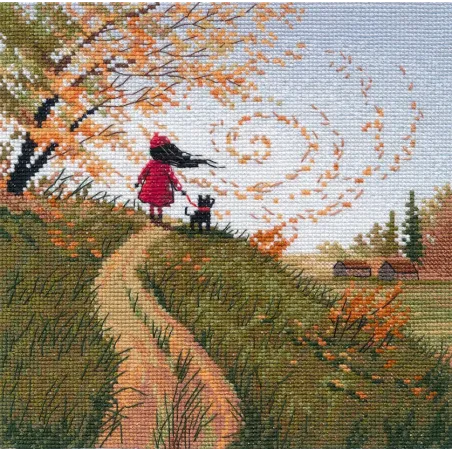 Kit point de croix "Brise d'automne" 18 × 18 cm S1664