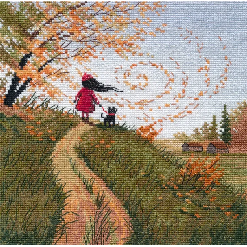 Kit point de croix "Brise d'automne" 18 × 18 cm S1664