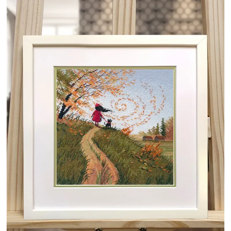 Kit point de croix "Brise d'automne" 18 × 18 cm S1664