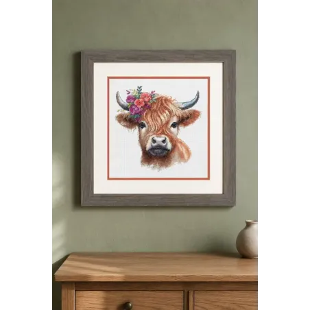 Siuvinėjimo kryželiu rinkinys "Highland Cow" D70-35449