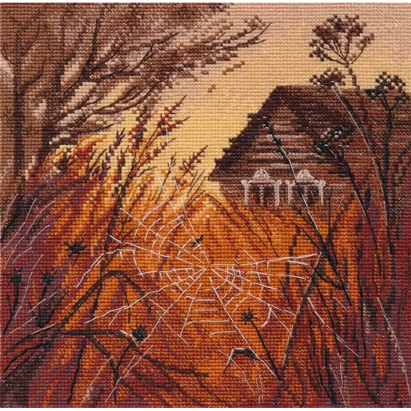 Siuvinėjimo kryželiu rinkinys "Peizažas su voratinkliu" 18×18 cm S1667