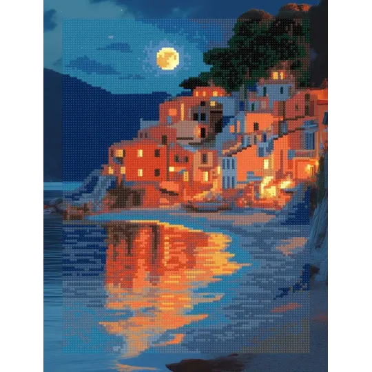 Diamond Painting rinkinys su porėmiu "Pakrantės vaizdas" 30x40 cm VA897
