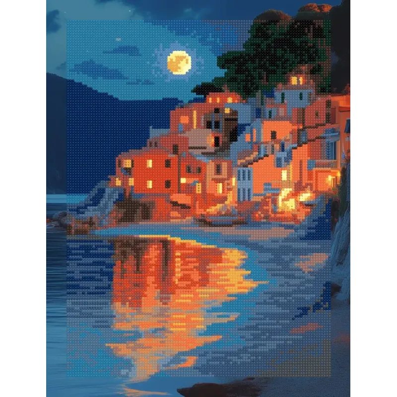 Kit de Diamond Painting avec châssis "Vue côtière" 30x40 cm VA897