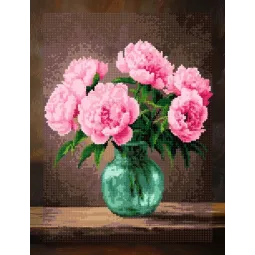 Diamond Painting Set mit Keilrahmen "Pfingstrosen" 30x40 cm VA899