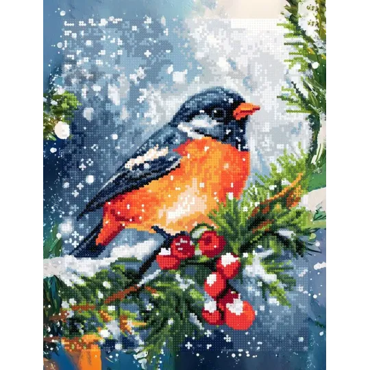 Diamond Painting kit with subframe "Bullfinch" 30x40 cm VA892