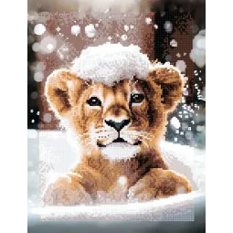 Kit de peinture diamant avec sous-cadre "Lionceau" 30x40 cm VA901