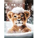Diamond Painting kit with subframe "Lion cub" 30x40 cm VA901