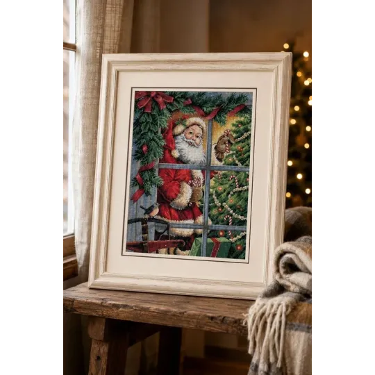Kit point de croix Canne en sucre Père Noël 30 x 41 cm D08734