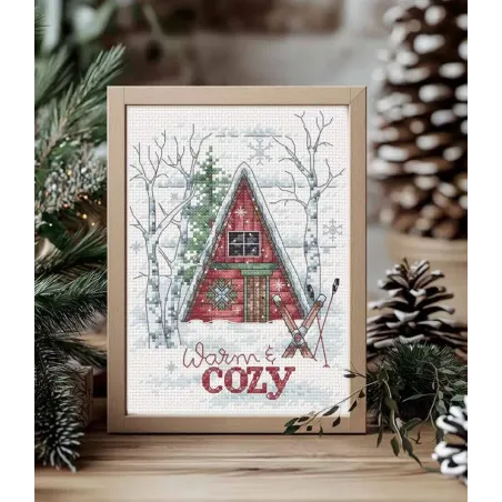 Gezählte Kreuzstich "Schneeflocken-Lodge" 13 x 18 cm DIM15044