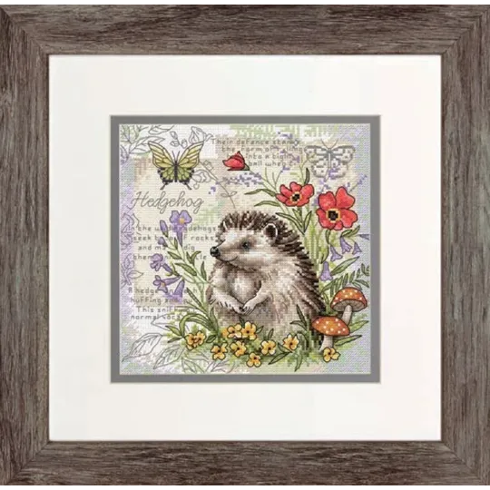 Petite Point de croix "Hérisson de Printemps" 15x15 cm DIM15028