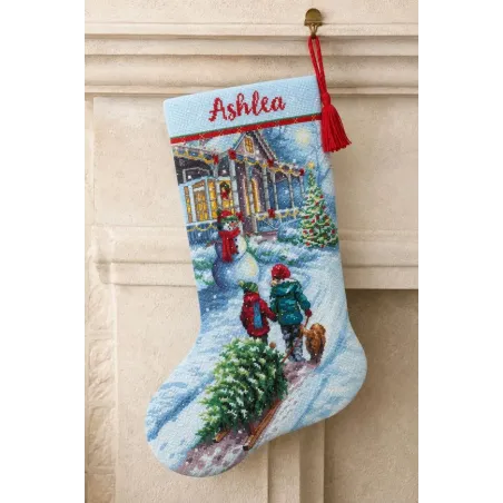 Cross-stitch kit. Christmas Tradition Stocking 40,6 cm D70-08995