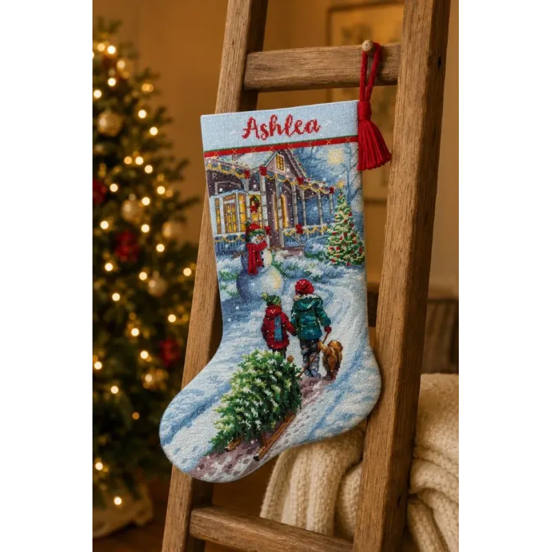 Cross-stitch kit. Christmas Tradition Stocking 40,6 cm D70-08995