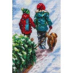 Siuvinėjimo kryželiu rinkinys. Kalėdinė tradicija kojinė 40,6 cm D70-08995