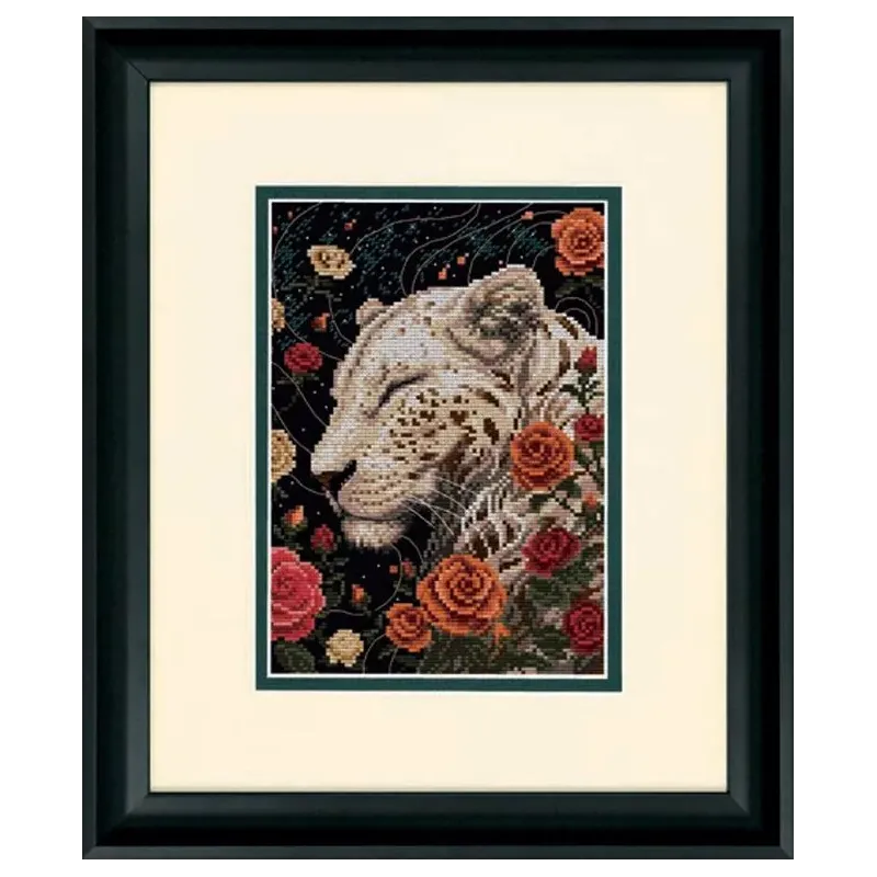 Kleine Kreuzstich "Weiße Löwin" 13x18 cm DIM15026