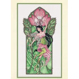 Mažas kryželiu siuvinėjimas "Žydinti pavasario fėja" 25x43 cm DIM15019