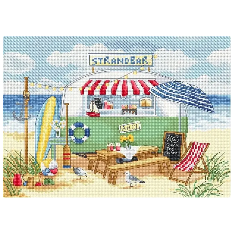 Kit de point de croix "Strandbar" 25x18 cm LI66-00