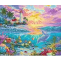 Kreuzstich-Set "Delfinparadies" 29x24 cm LI59-00