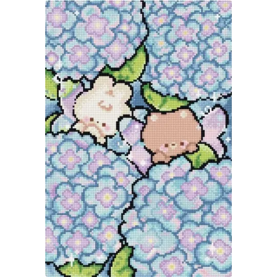 Cross stitch kit "Hiding in Hydrangea" 17x26 cm LI10-012