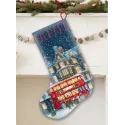 Siuvinėjimo kryželiu rinkinys "London Christmas Bus Stocking" 23x30 cm L10-003