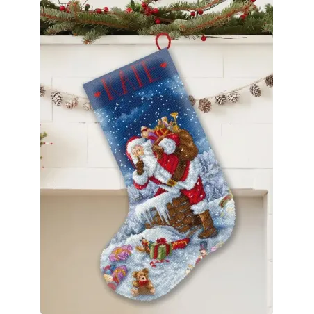 Kreuzstich-Set "Stille Nacht Geschenkstrumpf" 23x30 cm L10-001