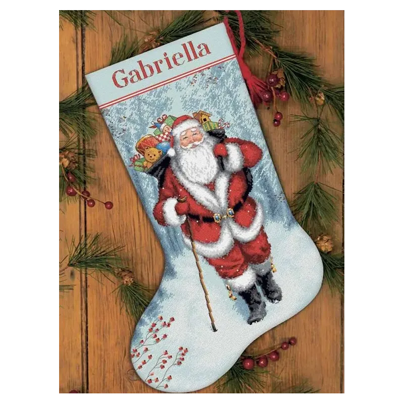 Cross stitch stocking "Woodland Santa Stocking" DIM15041