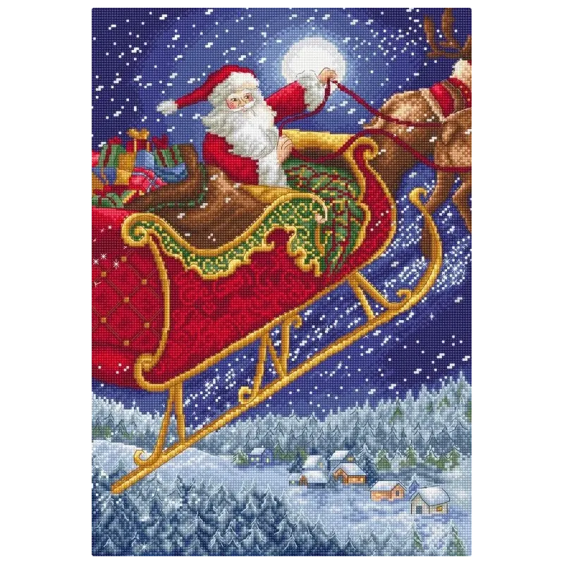 Cross stitch kit "Santa Sleigh" 24x35 cm LI60-00