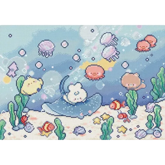 Kit point de croix "Sous la mer" 32x22 cm LI10-010