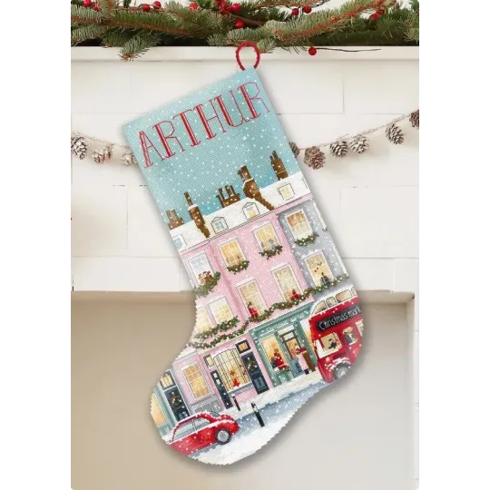 Ristinukai rinkinys "London Winter Charm Stocking" 23x30 cm L10-004