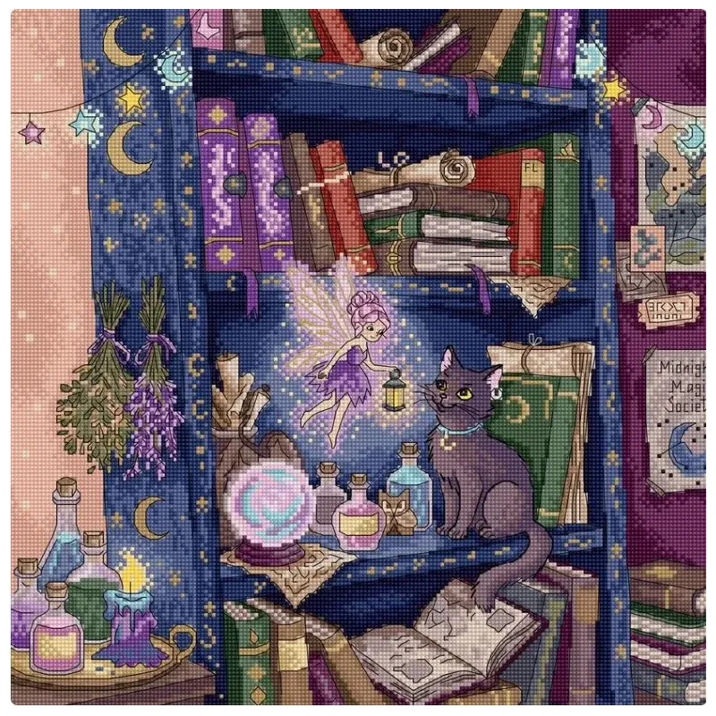 Cross stitch kit "The Magic Shelf" 29x29 cm L10-015