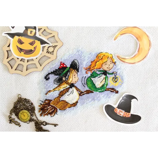 Cross-stitch kit "Flying on a broom" SM-674 (AS)