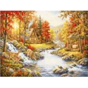 Petit Point Set "Herbst Zuflucht" 29.5x22 cm SG736