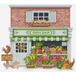 Kit de point de croix "Farm Shop" 27x24 cm SB1448