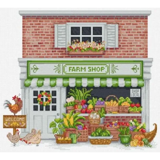 Kit de point de croix "Farm Shop" 27x24 cm SB1448