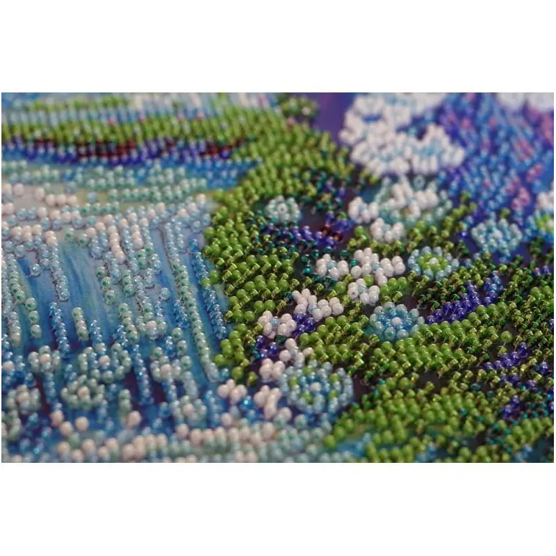 Bead Embroidery Kit on Art Canvas "Crystal spray fly" 30 х 30 cm AAB-658