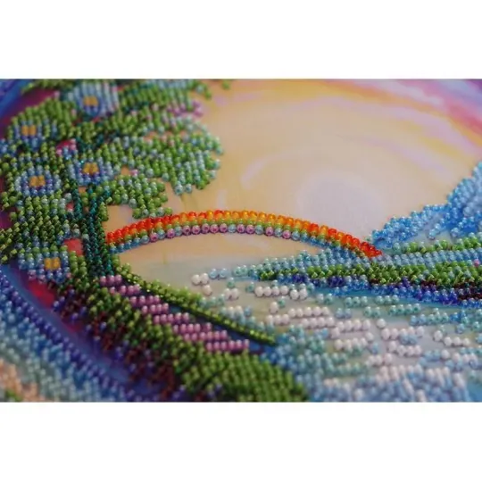 Bead Embroidery Kit on Art Canvas "Crystal spray fly" 30 х 30 cm AAB-658