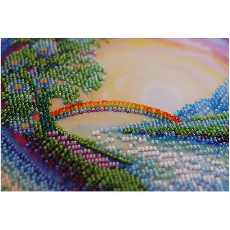 Bead Embroidery Kit on Art Canvas "Crystal spray fly" 30 х 30 cm AAB-658