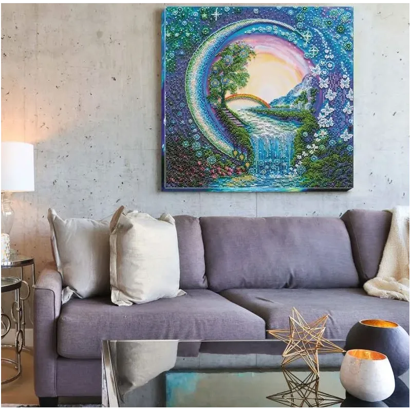 Bead Embroidery Kit on Art Canvas "Crystal spray fly" 30 х 30 cm AAB-658
