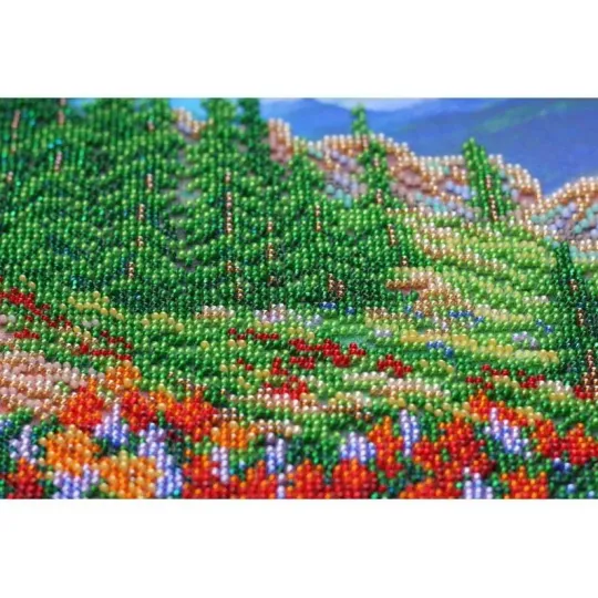 Bead Embroidery Kit on Art Canvas "Mountain landscape" 37 х 30 cm AAB-561