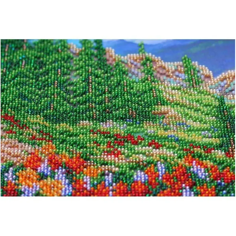Bead Embroidery Kit on Art Canvas "Mountain landscape" 37 х 30 cm AAB-561