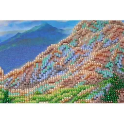 Bead Embroidery Kit on Art Canvas "Mountain landscape" 37 х 30 cm AAB-561