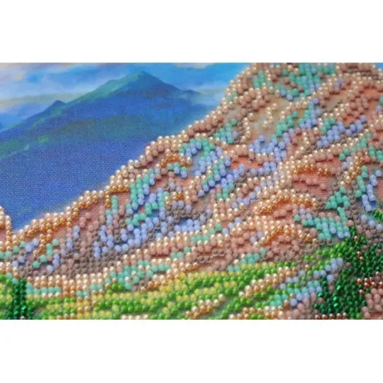 Bead Embroidery Kit on Art Canvas "Mountain landscape" 37 х 30 cm AAB-561