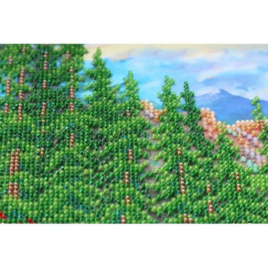Bead Embroidery Kit on Art Canvas "Mountain landscape" 37 х 30 cm AAB-561