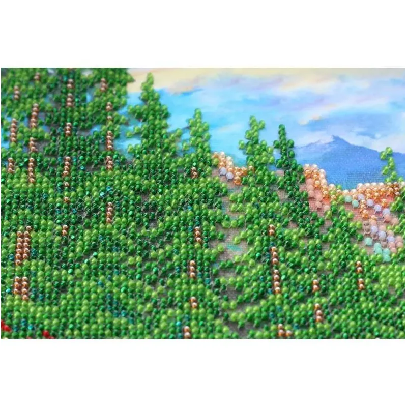Bead Embroidery Kit on Art Canvas "Mountain landscape" 37 х 30 cm AAB-561