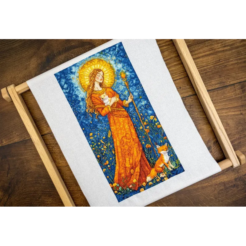 Siuvinėjimo kryželiu rinkinys „Rudens deivė“ 20x37 cm LI55-00