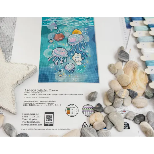 Набор для вышивания крестиком "Танец медуз" 18x26 см LI10-009